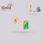 Labret esmeralda rectangular Oro Sólido 18K